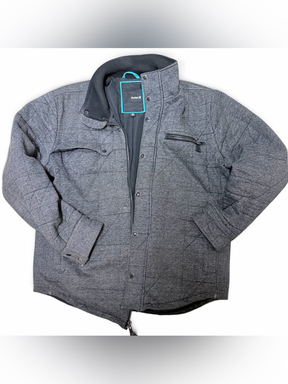 Hurley Men's Heather Gray Quilted Puffer Jacket